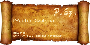 Pfeiler Szabina névjegykártya